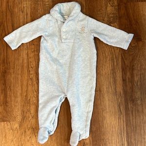 Polo Ralph Lauren baby boy Ribbed Cotton Shawl-Collar Sweater romper